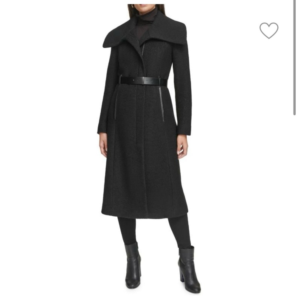 KENNETH COLE - Textured Twill Wool Blend Coat